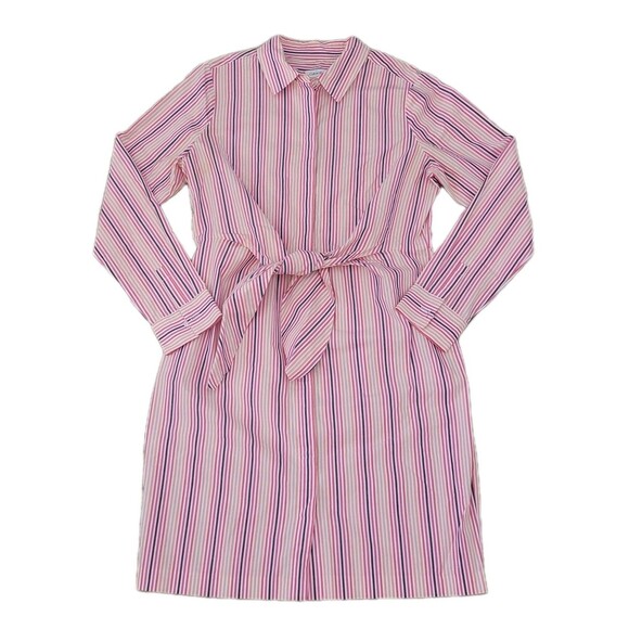 Calvin Klein Dresses & Skirts - Calvin Klien Shirt Dress Womens 8 Colorful Striped LS Tie Front Boho Coastal
